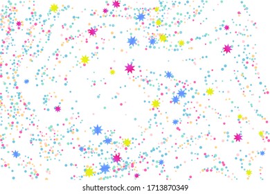 Colored confetti. Illustration of a drop of shiny particles. Decorative element. Luxury background for your design, cards, invitations, gift, vip. 