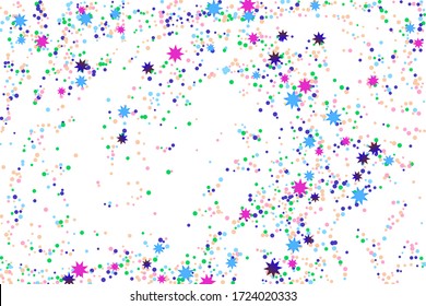 Colored confetti. Illustration of a drop of shiny particles. Decorative element. Luxury background for your design, cards, invitations, gift, vip. 