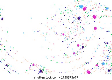 Colored confetti. Illustration of a drop of shiny particles. Decorative element. Luxury background for your design, cards, invitations, gift, vip. 