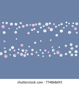 Colored confetti on blue. Luxurious calm background. Overflowing grainy abstract points in pink and blue tones. Element of design. Suitable for postcards, posters, cards. Vector illustration, EPS 10.