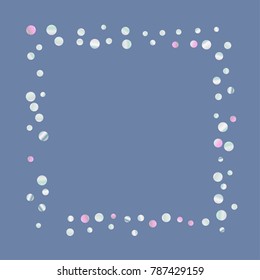 Colored confetti on blue. Luxurious calm background. Overflowing grainy abstract points in pink and blue tones. Element of design. Suitable for postcards, posters, cards. Vector illustration, EPS 10.