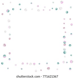Colored confetti on white. Luxurious calm background. Overflowing grainy abstract points in pink and blue tones. Element of design. Suitable for postcards, posters, cards. Vector illustration, EPS 10.