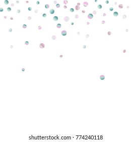 Colored confetti on white. Luxurious calm background. Overflowing grainy abstract points in pink and blue tones. Element of design. Suitable for postcards, posters, cards. Vector illustration, EPS 10.
