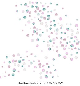 Colored confetti on white. Luxurious calm background. Overflowing grainy abstract points in pink and blue tones. Element of design. Suitable for postcards, posters, cards. Vector illustration, EPS 10.