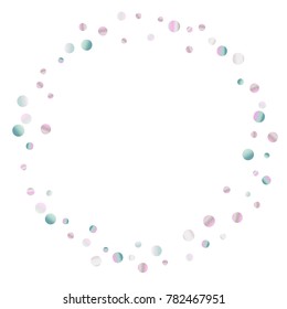 Colored confetti on white. Luxurious calm background. Overflowing grainy abstract points in pink and blue tones. Element of design. Suitable for postcards, posters, cards. Vector illustration, EPS 10.