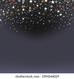 Colored confetti stars festive poster design on abstract background