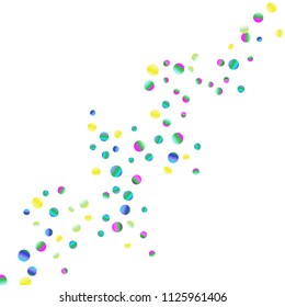 Colored confetti-points are scattered on a white background. Luxury festive background. Multicolored shiny abstract texture. Element of design. Vector illustration, EPS 10.