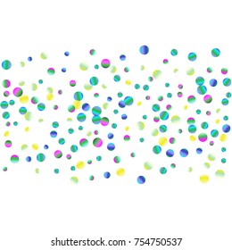 Colored confetti-points are scattered on a white background. Luxury festive background. Multicolored shiny abstract texture. Element of design. Vector illustration, EPS 10.