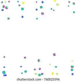 Colored confetti-points are scattered on a white background. Luxury festive background. Multicolored shiny abstract texture. Element of design. Vector illustration, EPS 10.