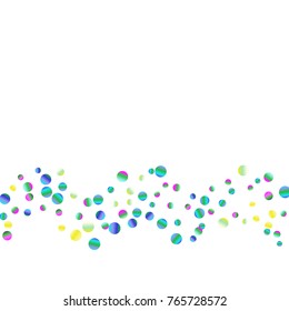 Colored confetti-points are scattered on a white background. Luxury festive background. Multicolored shiny abstract texture. Element of design. Vector illustration, EPS 10.