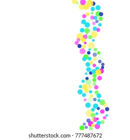 Colored confetti-points are scattered on a white background. Luxury festive background. Multicolored shiny abstract texture. Element of design. Vector illustration, EPS 10.