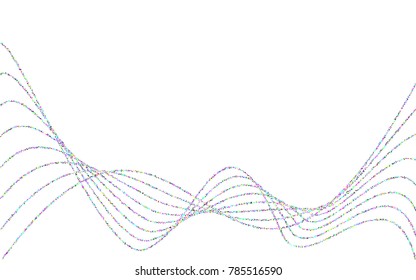 Colored confetti-points are scattered on a white background. Luxury festive background. Multicolored shiny abstract texture. Element of design. Vector illustration, EPS 10.