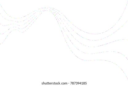 Colored confetti-points are scattered on a white background. Luxury festive background. Multicolored shiny abstract texture. Element of design. Vector illustration, EPS 10.