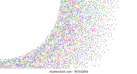 Colored confetti-points are scattered on a white background. Luxury festive background. Multicolored shiny abstract texture. Element of design. Vector illustration, EPS 10.
