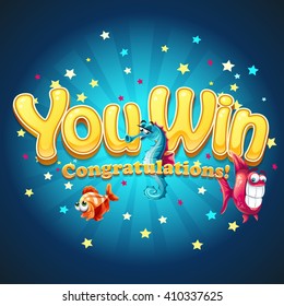 Colored congratulations window for web site or app graphics and design.  For newspapers, magazines, web design, websites, printing