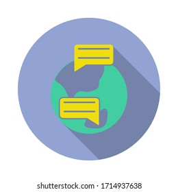 colored connection people long shadow icon. Simple color vector of web icons for ui and ux, website or mobile application