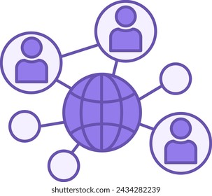 Icono de conexiones coloreadas. Icono de vector de red de equipo. Intercambio de tecnologías de transferencia de datos. Comunicación. Conectando personas a la red social y móvil. Concepto de trabajo en equipo y tecnología