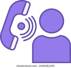 Colored Contacts Icon. Vector Icon of a Man Talking on the Phone. Global Connection. Mobile Network and Internet