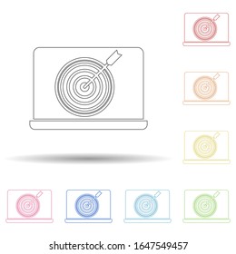 Colored contextual advertising in multi color style icon. Simple thin line, outline vector of business and digital marketing icons for ui and ux, website or mobile application