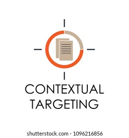 colored contextual targeting illustration. Element of marketing and business flat for mobile concept and web apps. Isolated contextual targeting flat can be used for web and mobile on white background