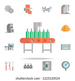colored conveyor production icon. Production icons universal set for web and mobile