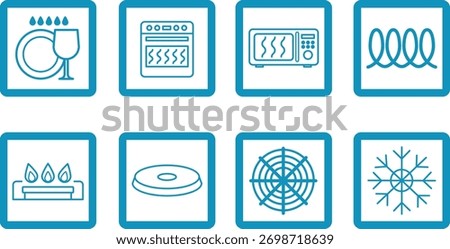 Colored Cookware Signs. Kitchenware Labels. Safe for: Dishwasher, Oven, Microwave, Induction, Gas, Electric, Ceramic, and Freezer