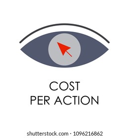 colored cost per action illustration. Element of marketing and business flat for mobile concept and web apps. Isolated cost per action flat can be used for web and mobile on white background