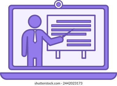 Colored Course Icon. Vector Icon of Online Courses. Advanced training, Coaching, Seminar. Workshop concept