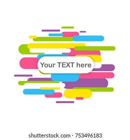 Colored cover book template trendy rounded corner banner. Speed line abstract modern colorful mockup. Colorful dynamic for text background mock up. Magazine vector poster illustration backdrop. 