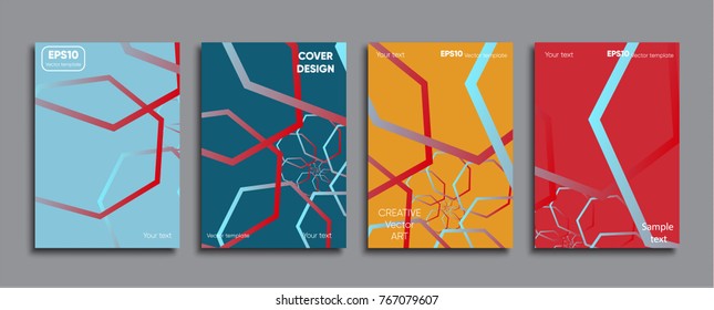 Colored cover design. Creative vector cover.