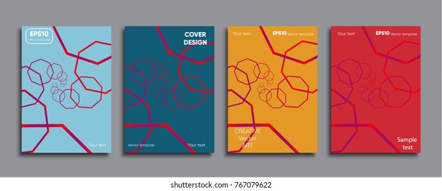 Colored cover design. Creative vector cover.