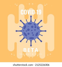 Colored covid poster beta variant Vector