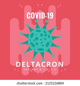 Colored covid poster deltacron variant Vector