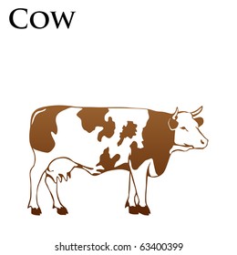 colored cow vector illustrator