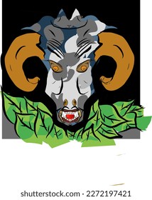 colored cows and colored leaves 