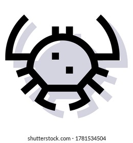 Colored Crab icon vector in flat design. Concept for animal. Eps10 vector illustration.