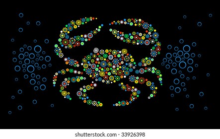 Colored Crab Ornament
