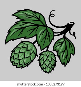 Colored craft beer hop seed logo emblem