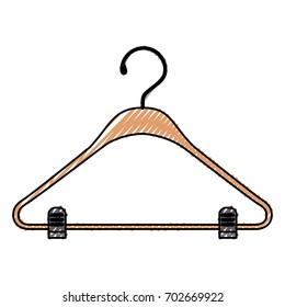 colored crayon silhouette of clothes hanger vector illustration