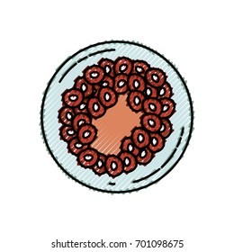 colored crayon silhouette of front view division of the ovule in several cells forming a life vector illustration