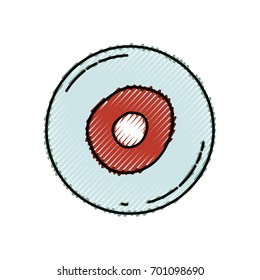 colored crayon silhouette of front view ovum vector illustration