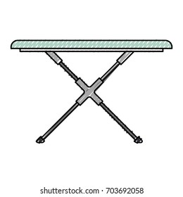 colored crayon silhouette of ironing board vector illustration