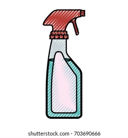 colored crayon silhouette of laundry spray bottle vector illustration