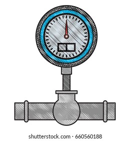 colored crayon silhouette of water meter vector illustration
