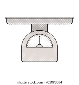 colored crayon silhouette of weight scale for babies vector illustration
