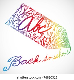 Colored crayon writing Back to school