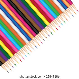 Colored crayons set as vector illustration