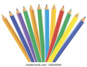 Colored Crayons, vector illustration