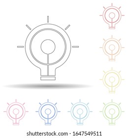 Colored creative idea in multi color style icon. Simple thin line, outline vector of business and digital marketing icons for ui and ux, website or mobile application