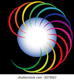 Colored Crescent Abstract